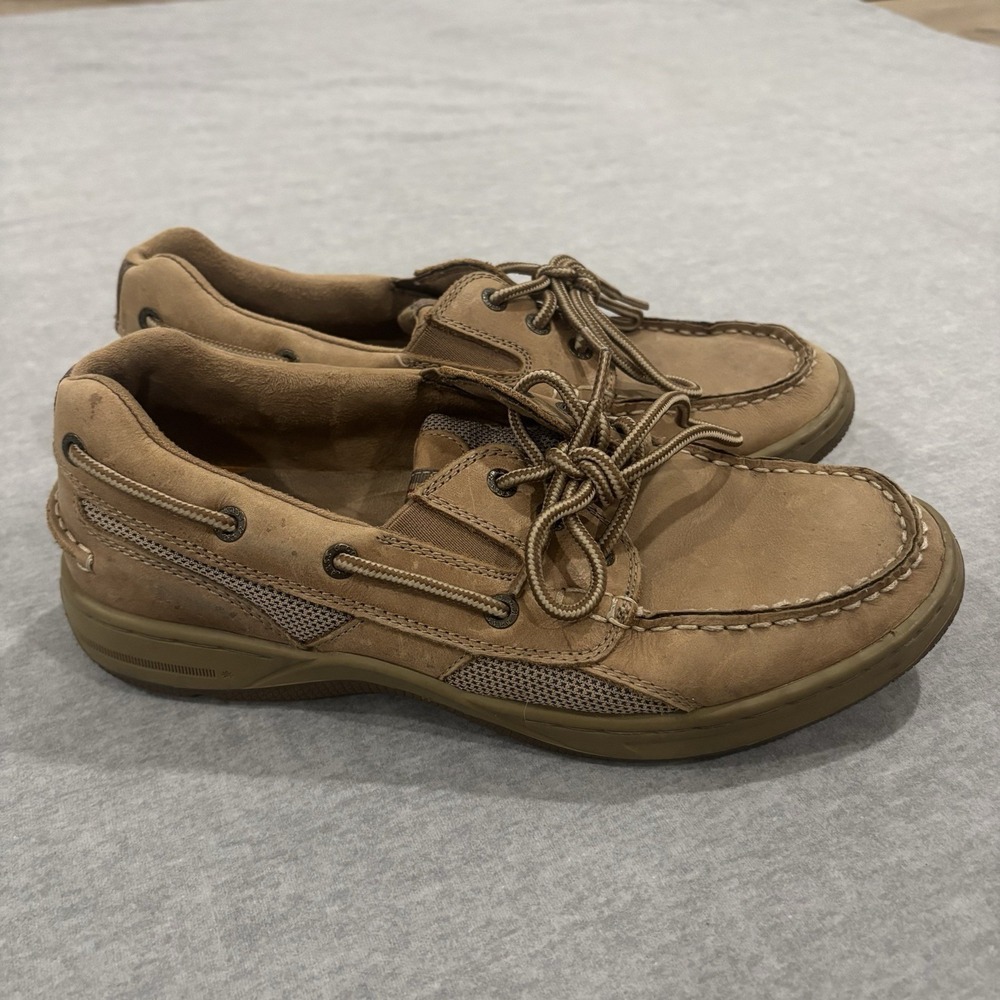 G.H. Bass Mens Explorer Boat Shoes Tan Leather Mesh BASS-EARL III Size 9M - Picture 5 of 10